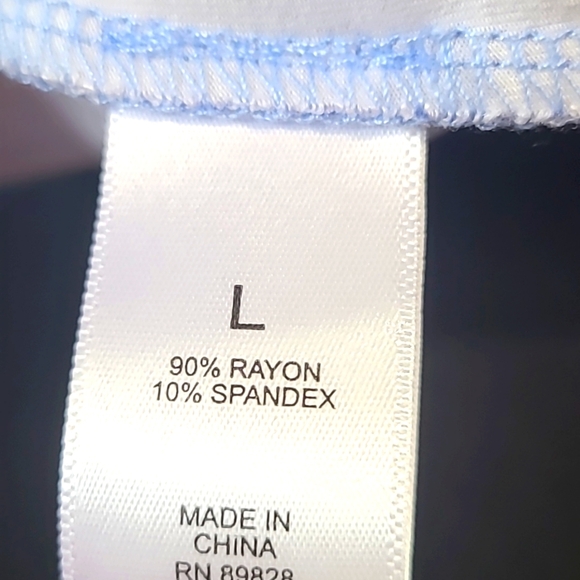 LOGO Blue & White Patterned Midi-Dress with Side Pockets, Size Large - Picture 11 of 11